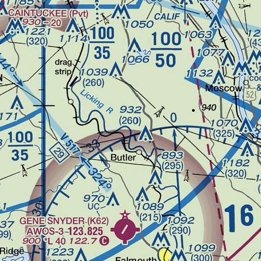 FAA VFR chart of Sandy Branch, KY
