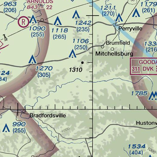 FAA VFR chart of Scrubgrass Branch, KY