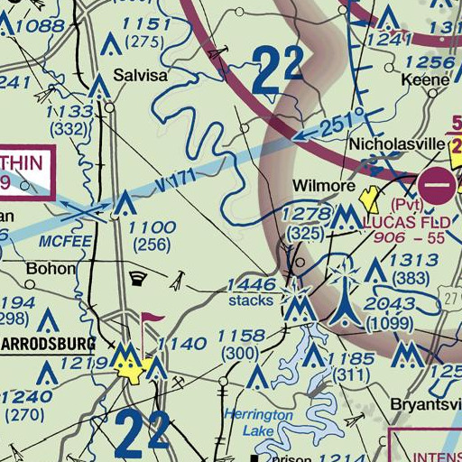 FAA VFR chart of Shawnee Run, KY