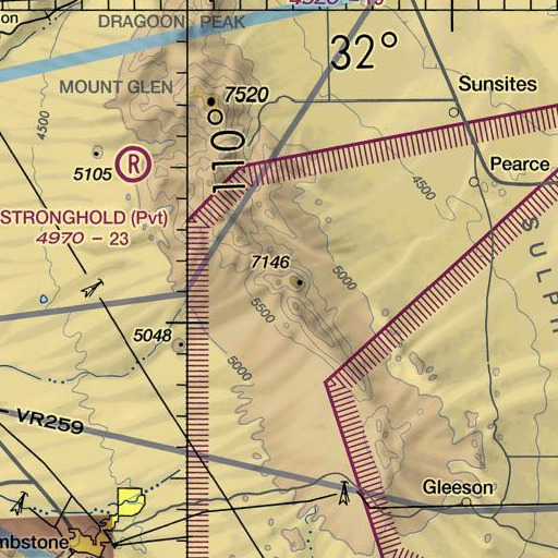 FAA VFR chart of Gilda Spring, AZ