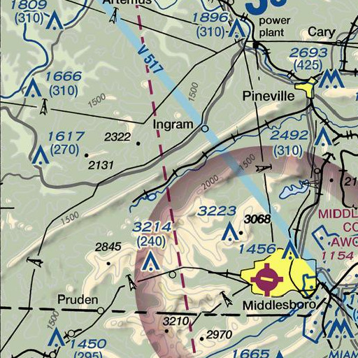 FAA VFR chart of Simpson Branch, KY