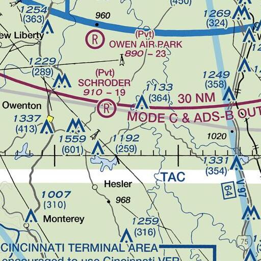 FAA VFR chart of Singer Run, KY