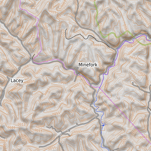 OpenTopoMap map of Spring Fork, KY