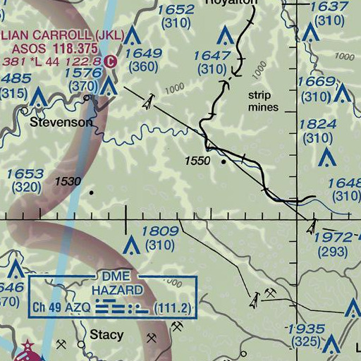 FAA VFR chart of Sugar Camp Branch, KY
