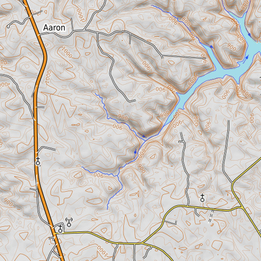 OpenTopoMap map of Sugarcamp Branch, KY