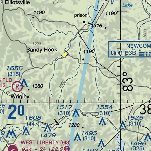 FAA VFR chart of Terry Branch, KY
