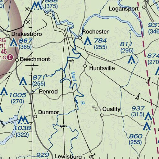 FAA VFR chart of Union School, KY
