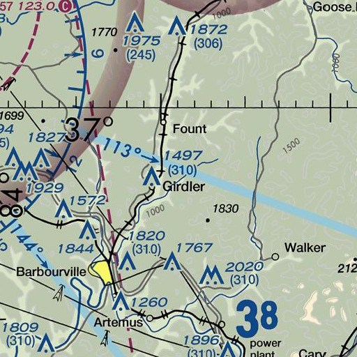 FAA VFR chart of Williamson Branch, KY
