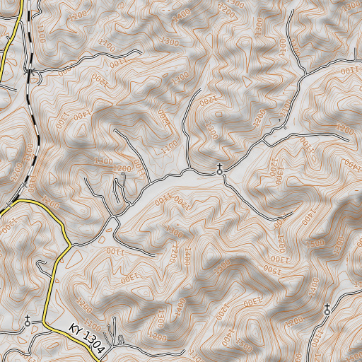 OpenTopoMap map of Williamson Branch, KY