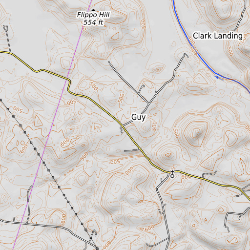 OpenTopoMap map of Guy, KY