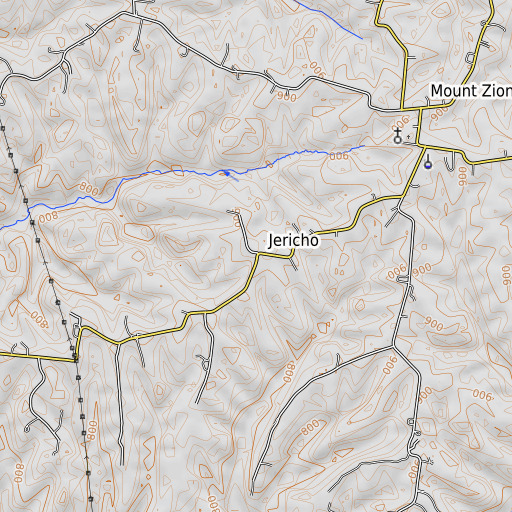 OpenTopoMap map of Jericho, KY