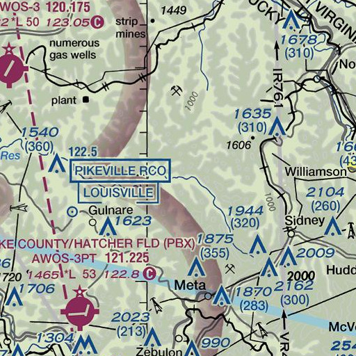 FAA VFR chart of Brushy School, KY