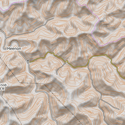 OpenTopoMap map of Brushy School, KY