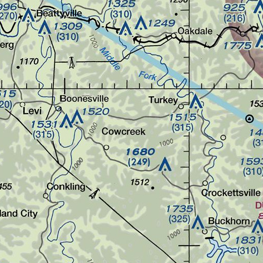 FAA VFR chart of Buck Fork, KY