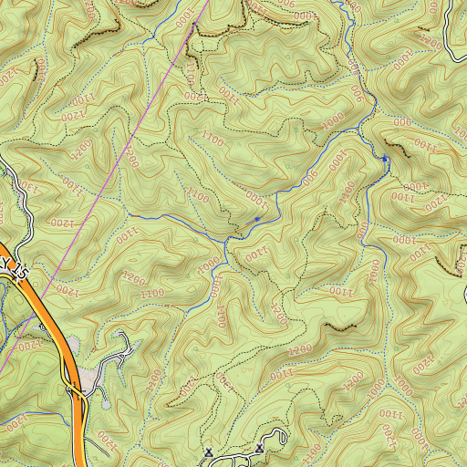 OpenTopoMap map of Buck Trail, KY
