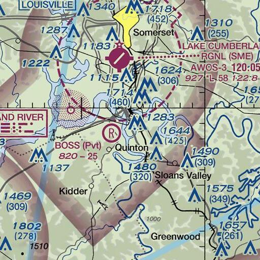 FAA VFR chart of Bunker Hill, KY
