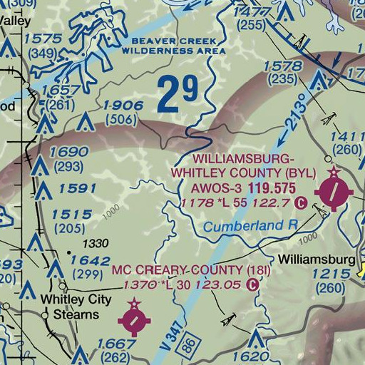 FAA VFR chart of Buzzard Creek, KY