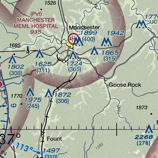 FAA VFR chart of Buzzard Creek, KY