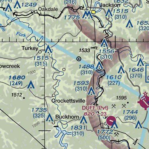 FAA VFR chart of Buzzard Fork, KY