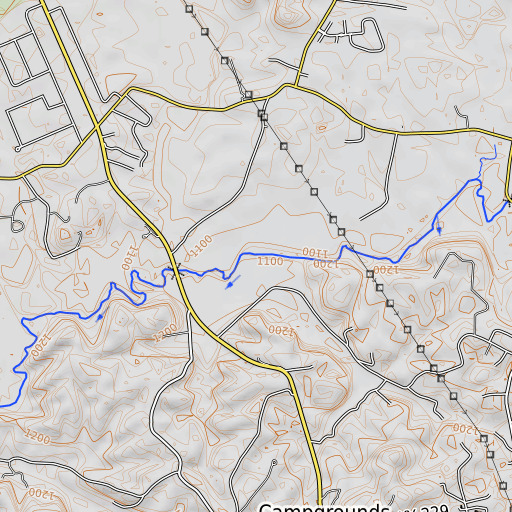 OpenTopoMap map of Calloway Creek, KY