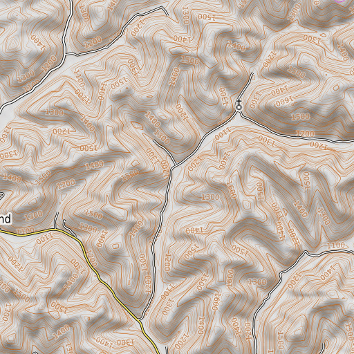 OpenTopoMap map of Camel Branch, KY