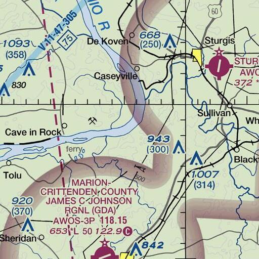 FAA VFR chart of Camp Creek, KY