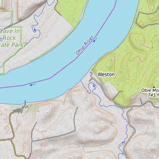 OpenTopoMap map of Camp Creek, KY
