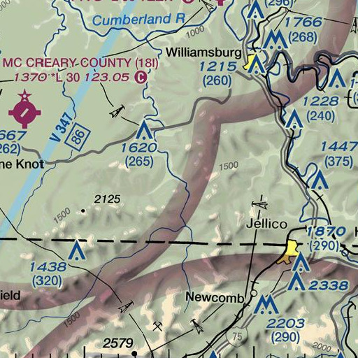 FAA VFR chart of Campbell Branch, KY
