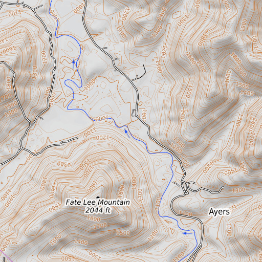 OpenTopoMap map of Campbell Branch, KY