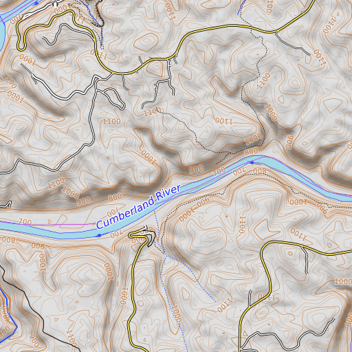 OpenTopoMap map of Campbell Branch, KY