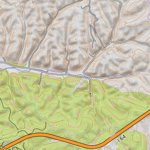 OpenTopoMap map of Campbell Branch, KY
