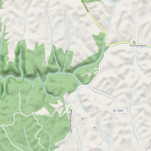 OpenStreetMap map of Cane Branch, KY