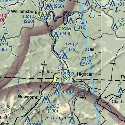 FAA VFR chart of Cane Creek, KY