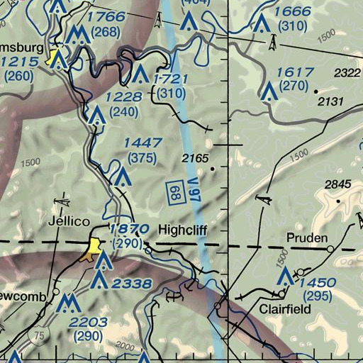 FAA VFR chart of Cane Gap, KY