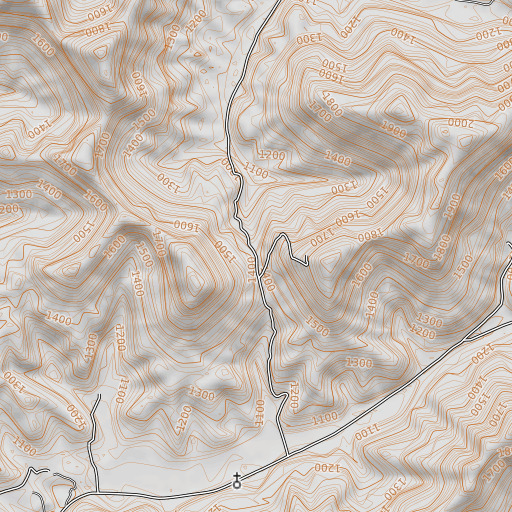 OpenTopoMap map of Cane Gap, KY