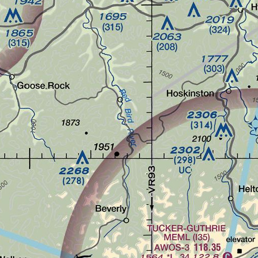 FAA VFR chart of Caney Branch, KY
