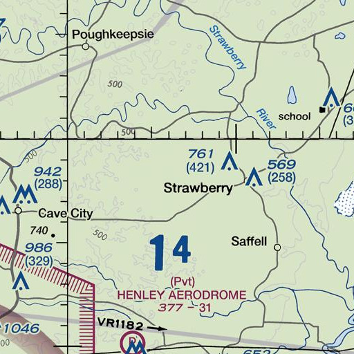 FAA VFR chart of Lick Branch, AR