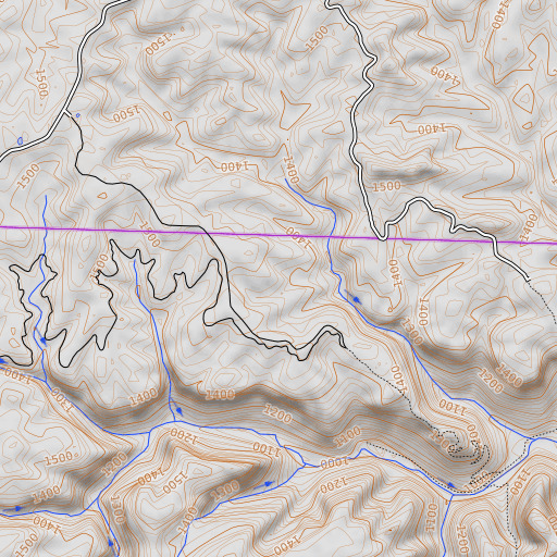 OpenTopoMap map of Chestnut Ridge, KY