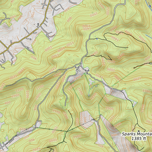 OpenTopoMap map of Chestnut Stand School, KY