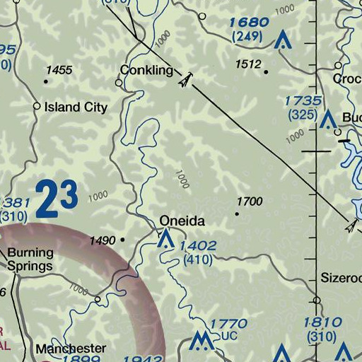 FAA VFR chart of Chicken Branch, KY