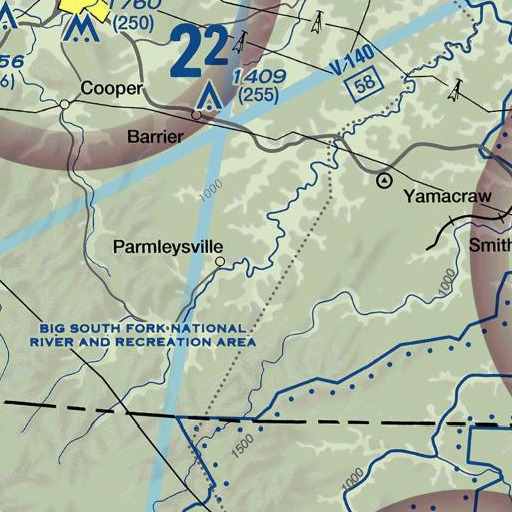FAA VFR chart of Chimney Rock, KY