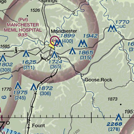 FAA VFR chart of Chop Bottom Branch, KY