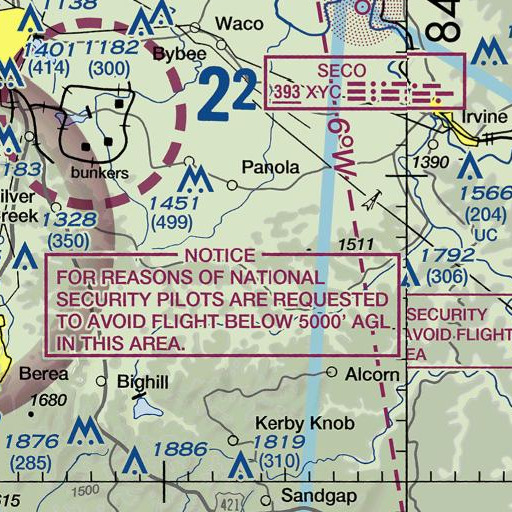 FAA VFR chart of Chrisman Mountain, KY