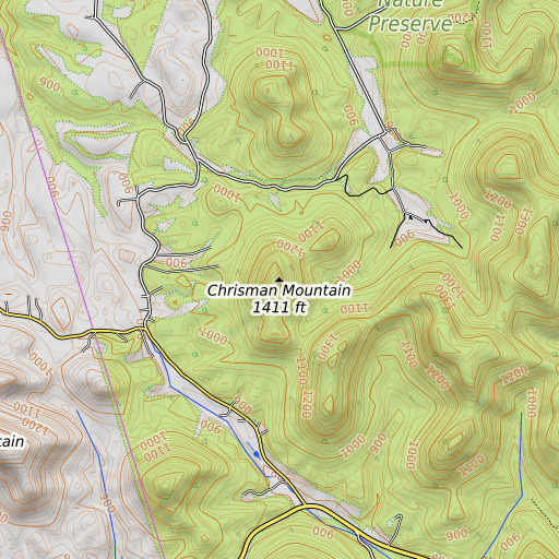OpenTopoMap map of Chrisman Mountain, KY