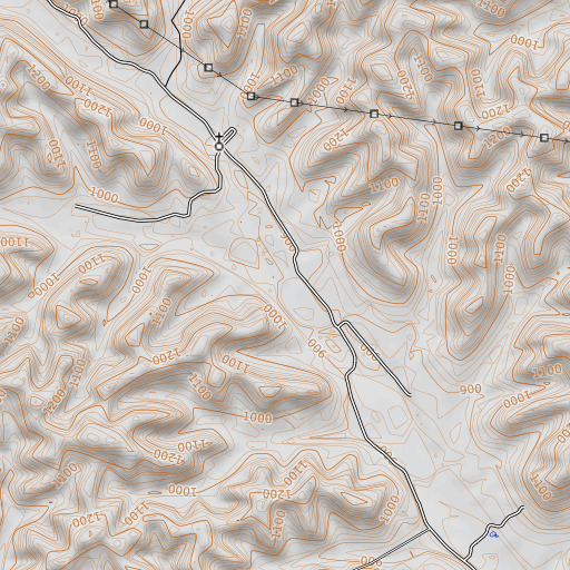 OpenTopoMap map of Cincinnati Branch, KY