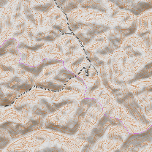 OpenTopoMap map of Clay Gap, KY
