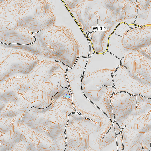 OpenTopoMap map of Clear Creek, KY
