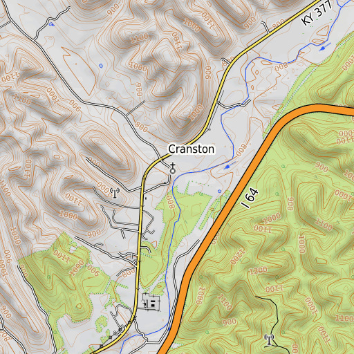 OpenTopoMap map of Clear Fork, KY