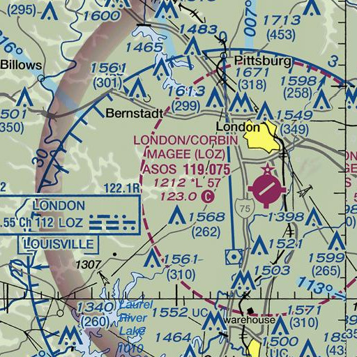 FAA VFR chart of Clifty Branch, KY