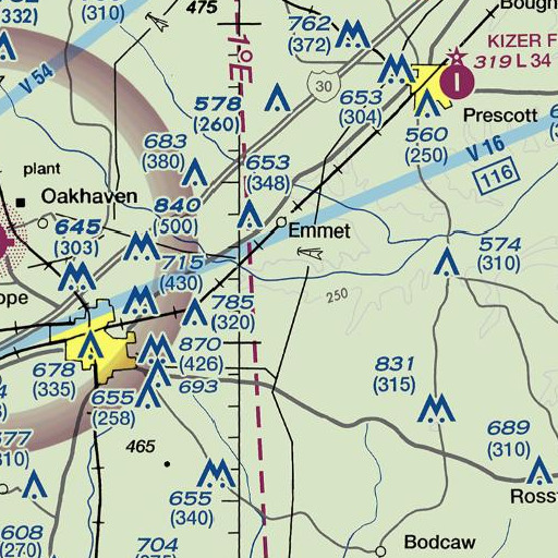 FAA VFR chart of Lick Creek, AR